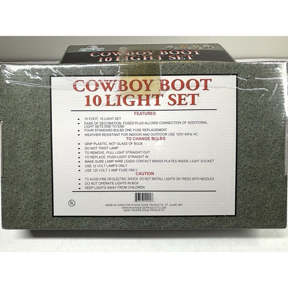 3 Rivers Edge Cowboy Boots Lights 10Ft Light Sets‎ LOT Fishing Texas Floats NIB - Picture 4 of 8